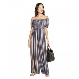 Xhilaration NWT Striped Off-Shoulder Jumpsuit Size Small